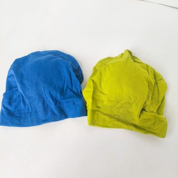 Adorable Brand New Turban Wrap Hat for Baby Royal Blue Citron Green Soft Stretch - Picture 4 of 4
